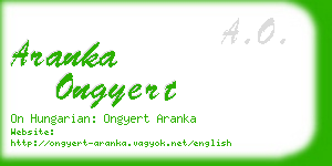 aranka ongyert business card